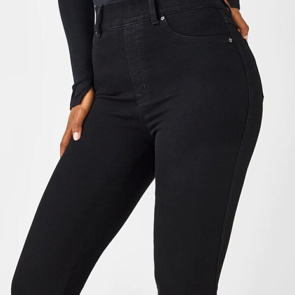 SPANX Denim - Spanx Plus Size Flare Jeans Black Pull ON Stretch Women's Size 3XL NEW